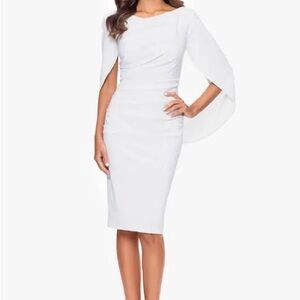 Betsy & Adam Asymmetrical White Dress